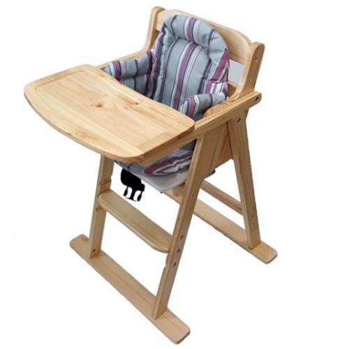 베이비캠프 유아용 내츄럴 식탁의자 (쿠션포함)_이미지