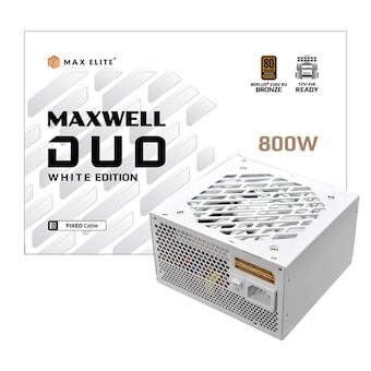 맥스엘리트 MAXWELL DUO <b>800W</b> 80PLUS브론즈 PCIE5 플랫 화이트