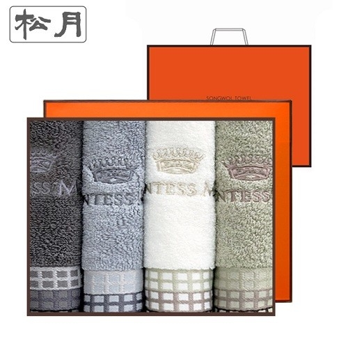 바보사랑 세트 송월타월 아기수건 베베150g 30수 4매 선물세트+쇼핑백 기념수건 답례품_이미지