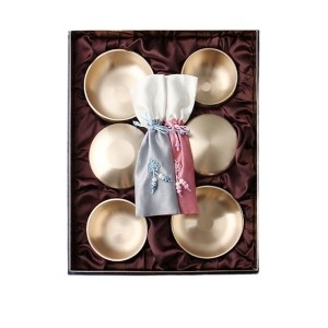 인스푼 방짜유기 2인 반상기 그릇 부부 세트 수저 젓가락 놋그릇 제기 예단 고급 선물 포장 겹보자기 인쇄 쇼핑백