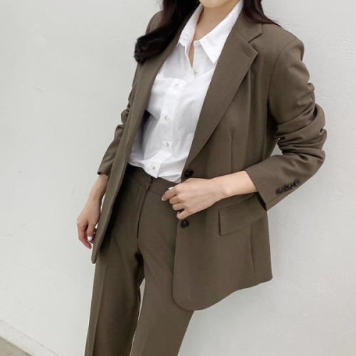 바이어스 자켓 가을 여자 정장 슈트 셋업 코디 오피스 코디 룩 10963008_이미지