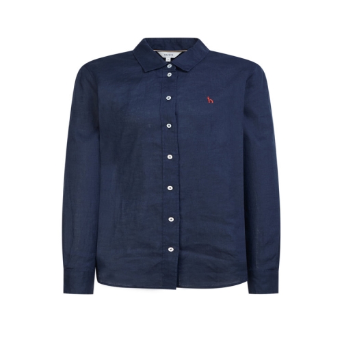 아이코닉 레귤러핏 린넨 셔츠 네이비 HSSH6BC30N2_이미지