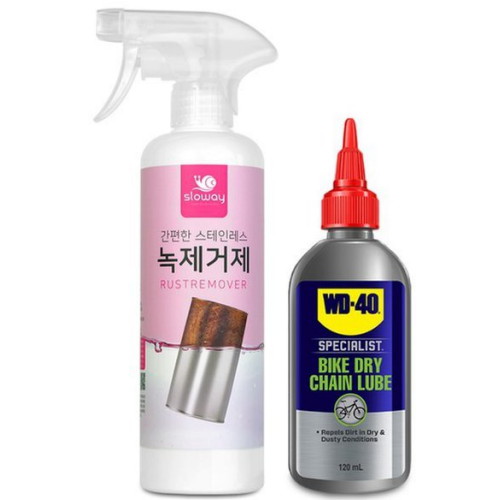슬로웨이 스테인리스 녹제거제 500ml + WD40 건식 윤활유 120ml (1세트)_이미지