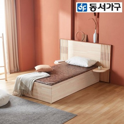 동서가구 스탠다드 편백나무 와이드헤드 황토 숯침대 S (황토숯)_이미지