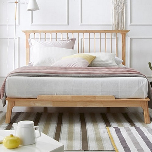 파로마 로렐 고무나무 통판넬 침대 Q (매트별도)