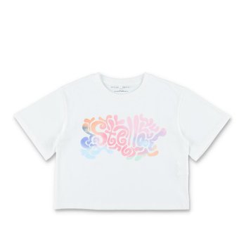 스텔라매카트니 주니어 사이키델릭 로고 크롭 크루넥 티셔츠 TY8A91Z0434 100_이미지