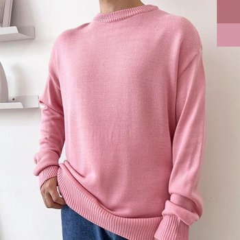 데일리룩 JHMNS68T_51HD 핑크 니트 1P 남자 봄가을 남친룩 29359381A_이미지