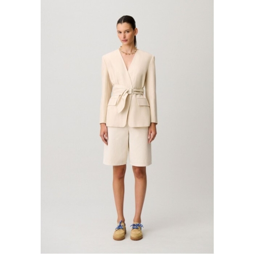 Veste tailleur col kimono CFPVE00549_A014 SABLE