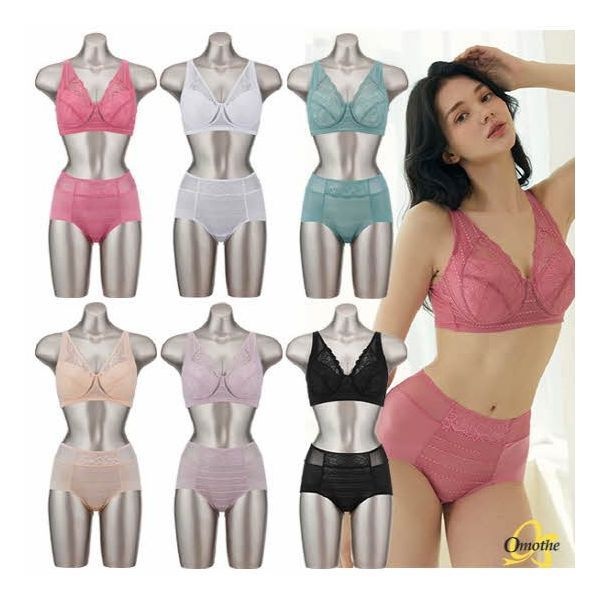 오모떼 빅사이즈 ABCDE컵 경량 에어몰드 브라팬티 6 SET 723398