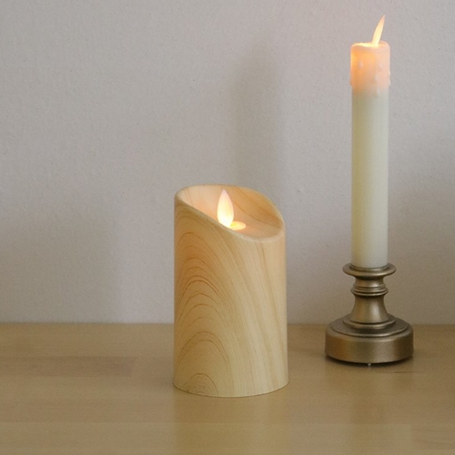 포홈 LED 우드 캔들 소