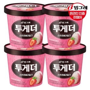 빙그레 투게더 딸기 대 4개 아이스크림_이미지