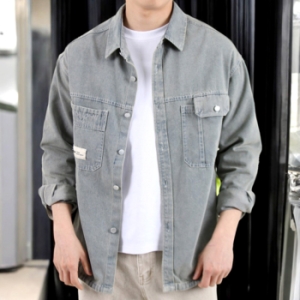 보이투맨 XCC109 박스핏 더티워싱 청남방 셔츠_이미지