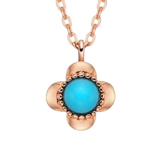 비앤비골드 14K 행운 플라워 터키석 목걸이 NPN30044