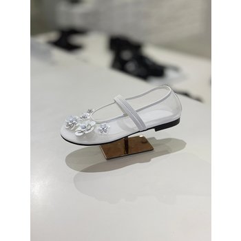  슈콤마보니 뉴 플라워밤 플랫 화이트 DG1DS25027WHT