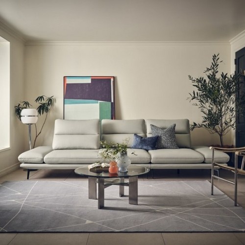 에싸 레미 스윙기능 베티버 천연가죽 소파 4인용 (스툴포함)_이미지