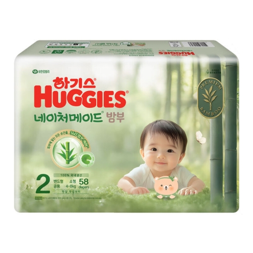 유한킴벌리 하기스 2025 네이처메이드 밤부 밴드형 2단계-공용 (58매)