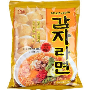 새롬식품 감자라면 110gx5봉 우리밀 쌀/채식/김치/짬뽕/해물맛라면_이미지