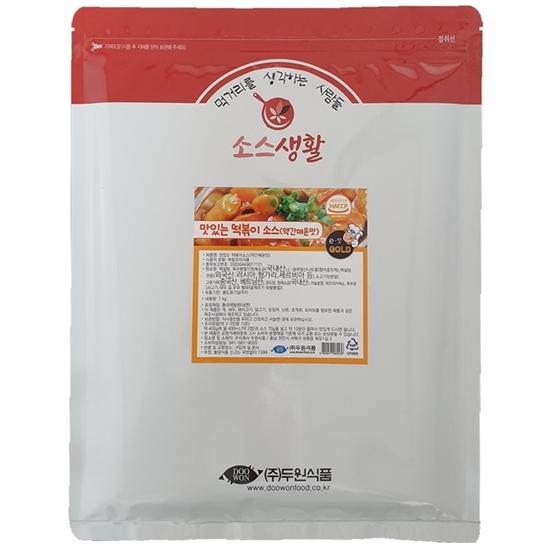 맛있는 떡볶이 소스 약간매운맛 1kg