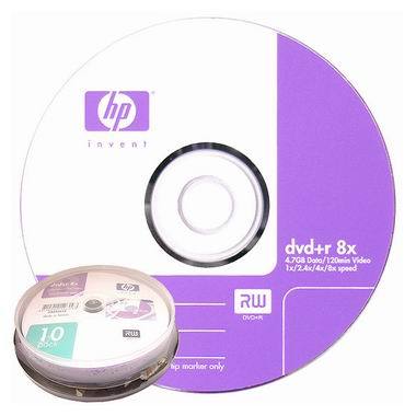 HP DVD+R 4.7GB 8x 케익 10장_이미지