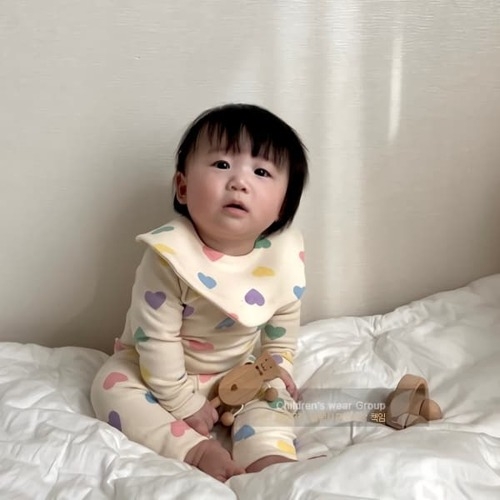 바보사랑 여아 유아 아동 봄 하트 내의 실내복-디작소_이미지