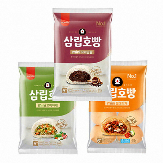 SPC삼립 삼립호빵 미니 240g 3종 (꼬마단팥, 꼬마야채, 꼬마피자) (3개)_이미지