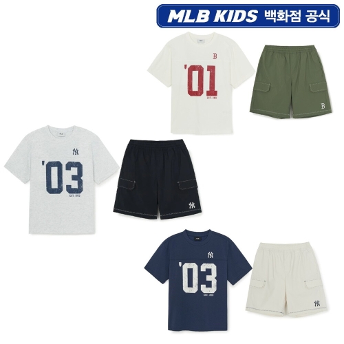 MLB키즈 스포티브 바시티 숫자 아트웍 티셔츠세트 3color 7AS1V0263_이미지