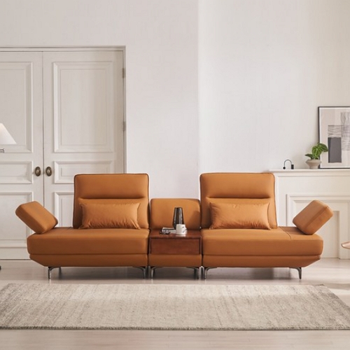 일마레하우스 노드 스윙 가죽 소파 3.5인용 (홈바형)_이미지