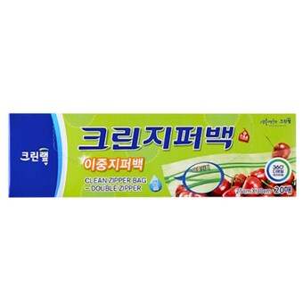 크린랲 크린 이중<b>지퍼</b><b>백</b> 25x30cm (대) 20매