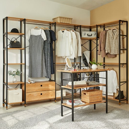 상도가구 모던하임 코너형 시스템행거 드레스룸 세트 3400_이미지