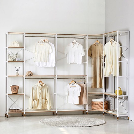 상도가구 모던하임 코너형 시스템행거 드레스룸 세트 3400_이미지