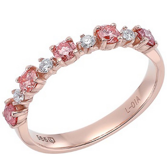 이랜드 로이드 로이드 L-Diamond 핑크 로즈 하프세팅 핑크 반지 14K LRF22032D