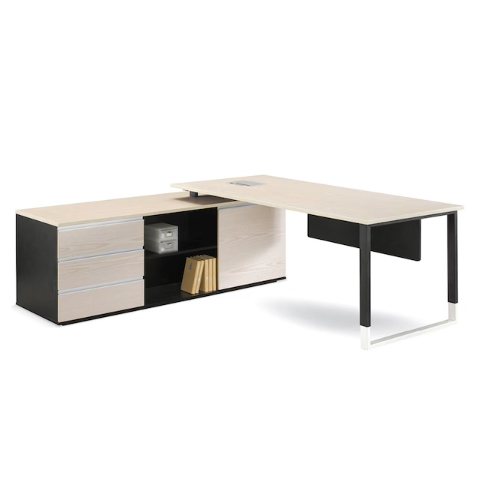 [불명] 오프셋퍼니처 모던 파스텔오크305 중역사이드책상