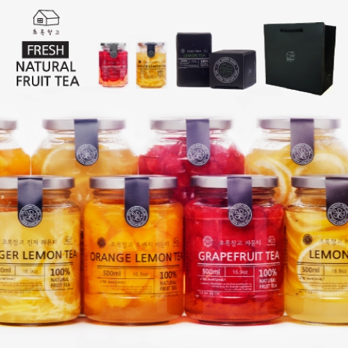 수제 과일청 자몽/레몬/진저레몬/오렌지레몬 500ml 과일차 선물세트 2개입 선물세트 자몽+오렌지레몬 500ml2ea 1set