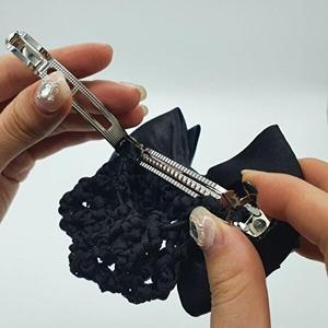 셀러허브 JH4P3P58_51JB 리본 머리망 헤어핀 블랙_이미지