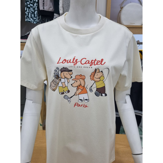 루이까스텔 여성 골프 강아지프린트 라운드 반팔티셔츠7LOTS434