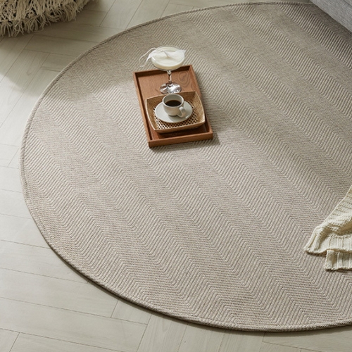 더와이 사이잘룩 뮤트 원형 러그 카페트 (100cm)