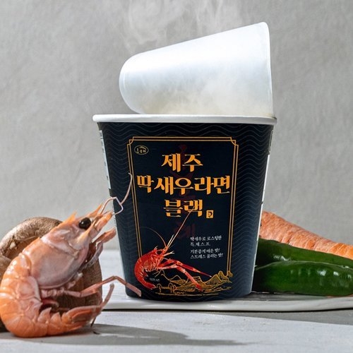 새롬식품 제주 딱새우 라면 블랙 68g (6개)_이미지