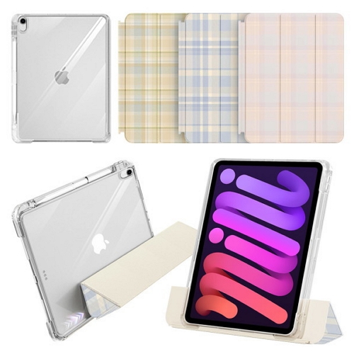 iPad mini A17 Pro 7세대 체크 슬라이드 2Way 커버 케이스