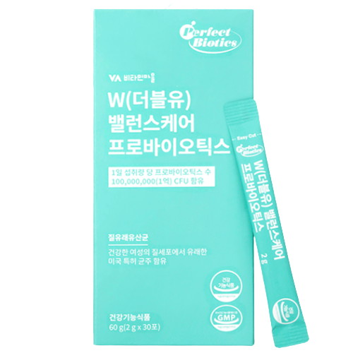 비타민마을 퍼펙트바이오틱스 더블유 밸런스케어 프로바이오틱스 30포 (8개)