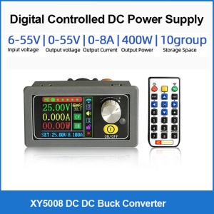 벅 컨버터 CC CV XY5008 0-50V 8A 400W 전력 모듈 조정 가능 실험실 전력 공급 장치 가변 WIFF 앱 ..