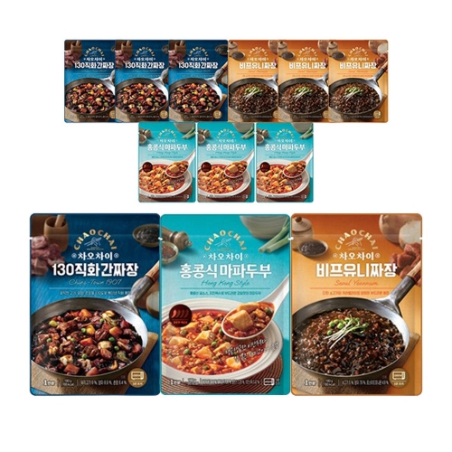 차오차이 홍콩식마파두부4개 + 비프유니짜장4개 + 130직화간짜장4개