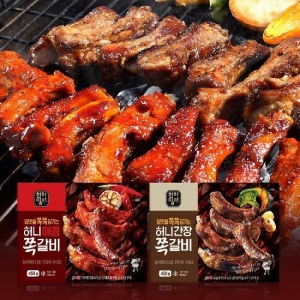 굿지앤 천하일미 허니콤보 쪽갈비 간장맛450g x 4팩 + 매콤맛 450g x 3팩