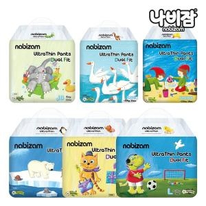나비잠 울트라씬 듀얼핏 팬티형 중형-공용 (128매)_이미지