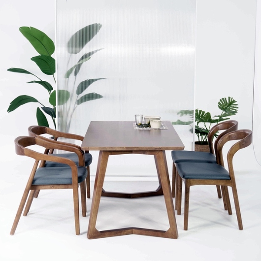 우아미가구 덱스터 원목 식탁 1400 (3번의자4개)