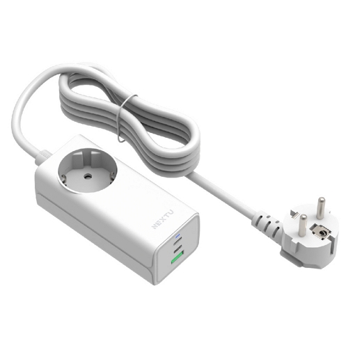 이지넷유비쿼터스 NEXTU 추오이 PD PPS <b>65W</b> 3포트 GaN 접지형 <b>충전기</b> NEXT-QC630GAN