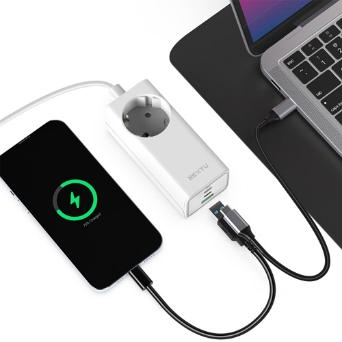 이지넷유비쿼터스 NEXTU 추오이 PD PPS 65W 3포트 GaN 접지형 충전기 NEXT-QC630GAN_이미지