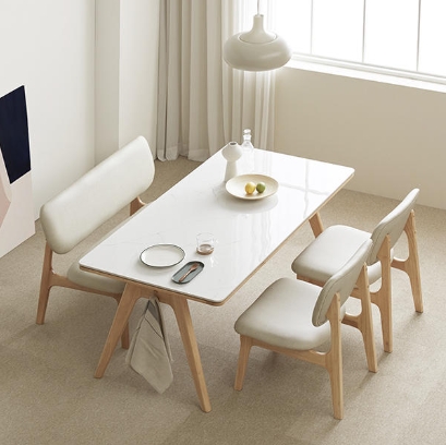 마루이 올데이 양면 통세라믹 원목 낮은 식탁 1600 (의자별도)_이미지