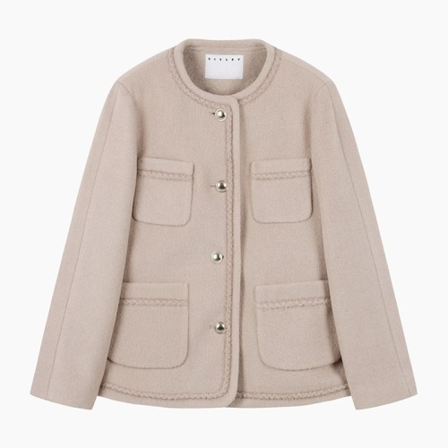SISLEY Online Exclusive 골드 버튼 아웃 포켓 자켓형 코트_SACTE5561PK