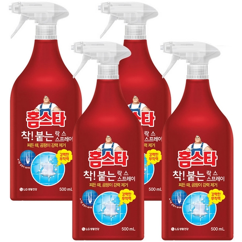 홈스타 착! 붙는 락스 스프레이 500ml (4개)