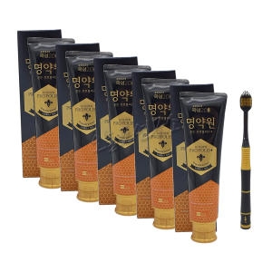 LG생활건강 죽염 명약원 골든프로폴리스 플러스 치약 120g x 5개 + 칫솔 x 1개 (1세트)